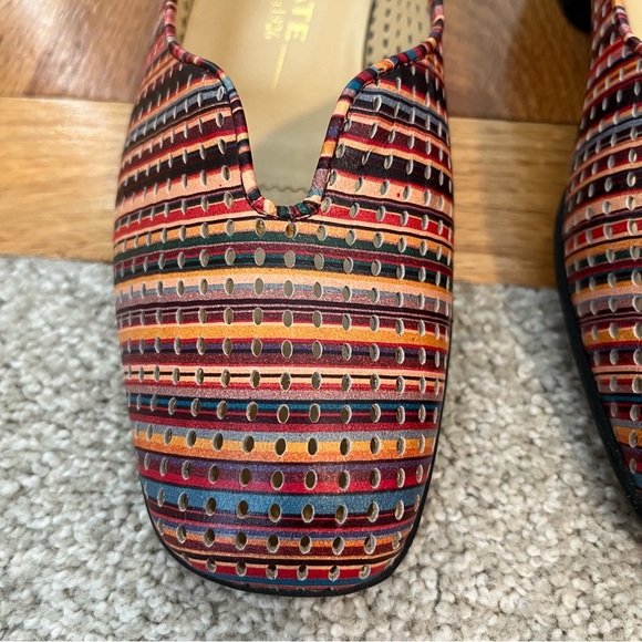 Brunate Made in Italy Colorful Perforated Leather Loafer Pump Size Women's 36 - Picture 2 of 11